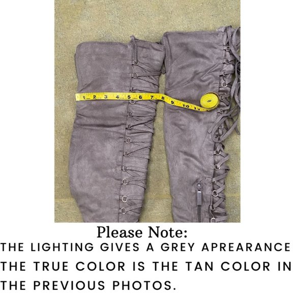 NWOT Nature Breeze Taupe Suede Over-the-Knee Boots Size 7 - Picture 11 of 16